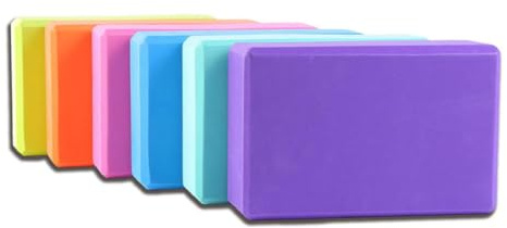 FUNOMOCYA Mattoncino per Yoga in Eva ad Alta Densità, Set da 6 Pezzi Superficie Liscia e Facile da Pulire, Accessori la Pratica e L’allenamento Femminile Colore Casuale