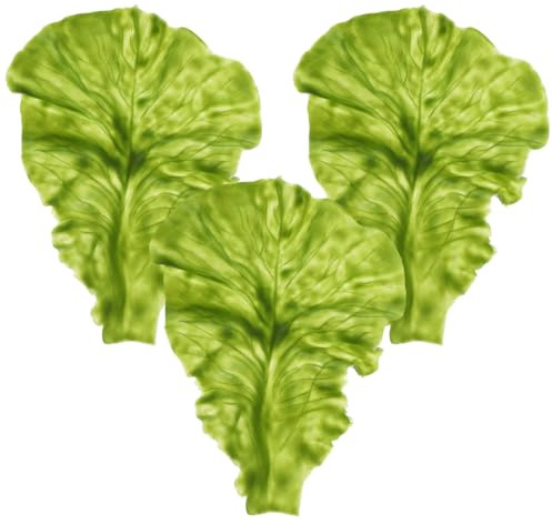 jojofuny Lot de 3 feuilles de salade artificielles résistantes à la lumière pour jardins d'enfants et buffets