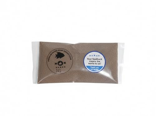 Premium Artemia Brine Shrimp Eggs – 95% Hatch Rate Guaranteed – High Protein Live Food for Aquarium Fish Fry, Betta, Guppy – for Freshwater & Marine Aquariums Baby Cysts (1g (Sample in plastic bag))