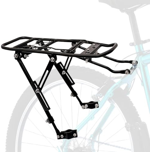 Cykelbagagehållare, bagagehållare mountainbike, justerbar cykelpakethållare med 80 kg kapacitet som passar för resor, cykel bagagehållare mountainbike, icke-skivbroms-