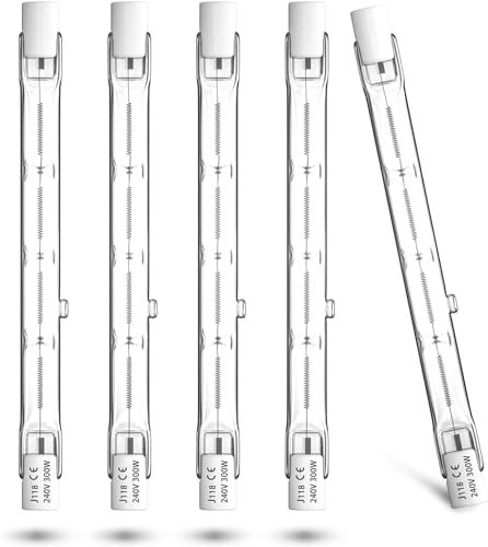 Bonlux R7s Halogenlampen 118mm 300W Warmweiß 2800K Dimmbar R7s Linear Halogenlampe Fluterlicht 5900lm J118 Halogen 118mm Röhre 360° Ersatz für Stehleuchten Deckenleuchten (5 Stück)