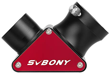 Svbony SV188P Zenitspiegel, 1,25 Zoll 90 Grad Dielektrikum Diagonaladapter, 99% Reflexionsvermögen Aufrechtes Bild, Metall Diagonalspiegel Teleskop Zubehör für Stargazer Observation Sky