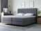 GRAINGOLD Bergamo Boxspringbett mit Zwei Bettkästen, Zwei bequemen Matratzen, elegantem Kopfteil mit Glamour-Steppung, automatischen Federn - Große Auswahl an Stoffen - Doppelbett 200x200