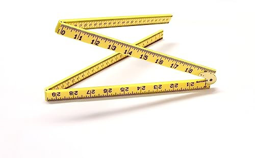 Barnwell 1m 39 Yellow Plastic Folding Rule Ruler Metric and Imperial Brass Hinge
