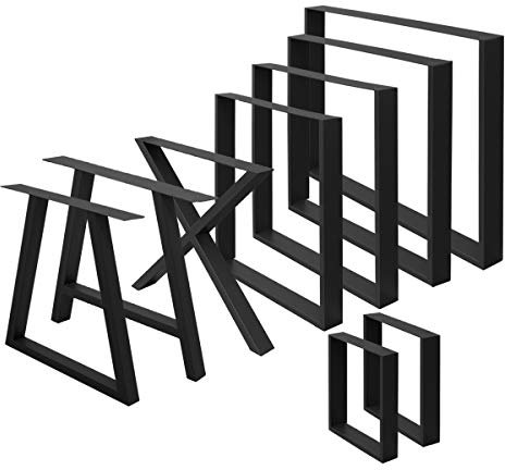 ML-Design 2er Set Tischbeine X-Form 60x72 cm, Schwarz, aus pulverbeschichtetem Stahl, Industriedesign, Metall Tischkufen X-Design, Tischuntergestell Tischgestell Möbelfüße, für Esstisch & Schreibtisch