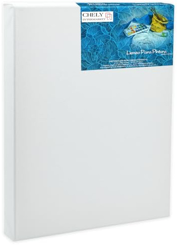 CHELY INTERMARKET MOD563 Lienzos Para Pintar 60X120 CM Bastidor Madera 24 MM Algodón Blanco Preimprimado Profesional Para Acrílico Óleo Manualidades Bellas Artes Artistas Aficionados