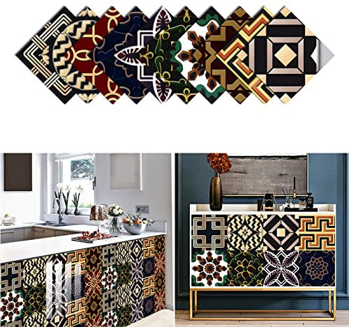 Peel and Stick Backsplash Tile Stickers Blue Green Lavender Stick On Tiles PVC Tile Stickers for Kitchen Heat Resistant Self Adhesive Tiles for Walls Waterproof Peel and Stick Floor Tiles Bathroom