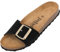 Palado Pantoletten Damen Malta EGS Velours Premium Leather - elegante Sandalen Made in Spain - Hausschuhe mit Kork-Fußbett - bequeme Sommerschuhe Schwarz UK5,5 - EU38