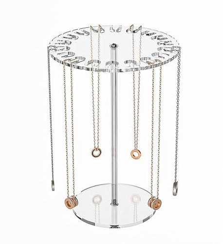 xtemtoamz Espositore Collane Porta Braccialetti, Porta Collane in Acrilico Albero Portacollane, 18 Ganci Espositori per Gioielli Organizzatore Gioielli per Collane Bracciali