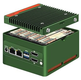 SJRC 4 Bay NAS Mini PC N100, 4 x NVMe Micro NAS Server for Home Desktop Computer, Dual i226-V 2.5GbE LAN Small NAS PC with USB3.2, Support WiFi7/BT5.4, Barebone NO RAM/SSD/OS