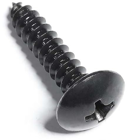 BCOMFY M3 M4 M5 M6 Negro 304 Cruz de Acero Inoxidable Cabeza Plana Grande Tornillo de Madera autorroscante Cabeza Redonda Cabeza de Paraguas Grande Seta(30mm,M6-5PCS)