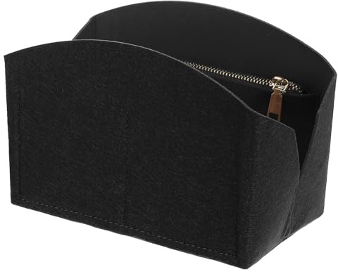 QUARKZMAN väskorganiserare insats 20 cm x 10 cm x 14 cm svart | Bärbara filtorganisatör-väskor med metalldragkedja, flera fack, fickfoder, för böjda spetsar