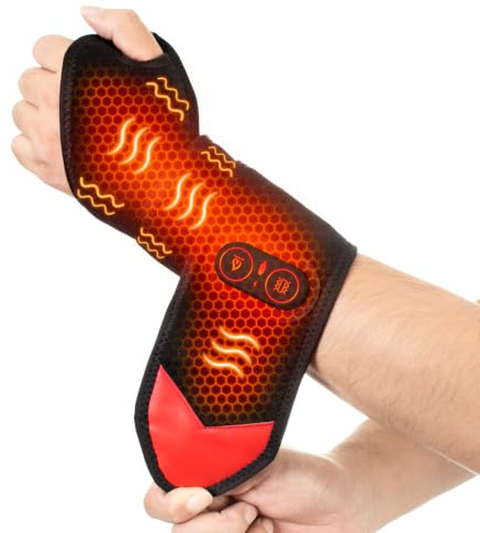 Yabuu Cordless Wrist Hand Massage Heating Pad for Carpal Tunnel Built-in 3000mAh Battery,Hand Arthritis,Wrist Pain Relief,Heat Wrap Pad,Vibration and Adjustable Heat Settings Hot Therapy Best Gift