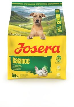 JOSERA Senior Balance kyckling & ris (1 x 900 g) | Premium torrfoder för vuxna äldre hundar | fett- och proteinreducerad speciellt för äldre | vetefri | fosforfatfattig | 1-pack