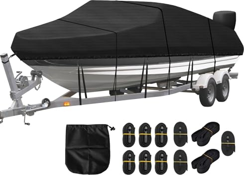 Lona impermeable para barcos 420D, tela Oxford 420D, cubierta para barcos de casco, cubierta para casco en V, bote de remos, barco de pesca (17-19 pies)