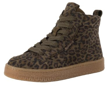Tamaris dam snörstövletter platt, grön (OLIVE LEOPARD), 40