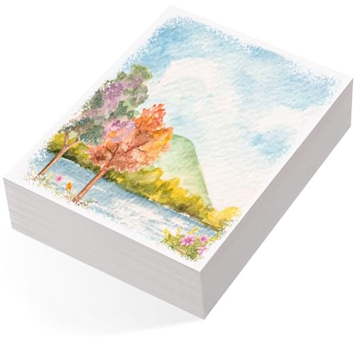 Wsicse Watercolour Paper Pad 80 Sheets, 5 x 7 in, 230 GSM, White