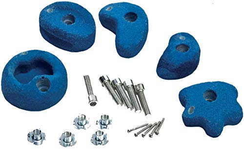 Gartenpirat 5 Stück Klettersteine mittel blau Klettergriffe mit Drehsicherung