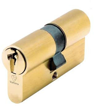 Vachette V5 - Cylindre de Serrure 30x30 mm Laiton, 5 Goupilles, Cylindre de sûreté - Porte d'entrée, Portes extérieures, Porte de service, Portes intérieures, 3 Clés