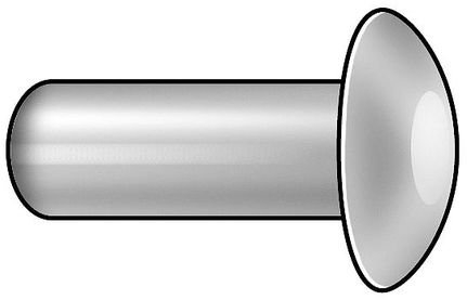 Semi-Tubular Rivet, 3/32x3/32 in, PK100