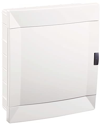 Cuadro eléctrico o Caja de Empotrar con tapa y carril DIN blanca para Automáticos 24 Modulos de Empotrar para Instalaciones Electricas