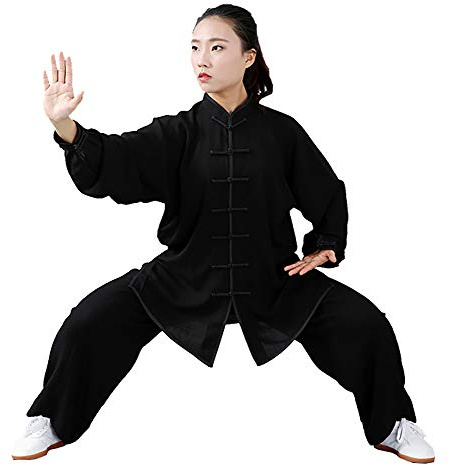 Daoba Unisex Tai Chi Sciolto Abbigliamento per l'Uomo Uniforme Abito A Due Pezzi Sottile e Traspirante