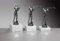 Henecka ⛳️ Damen Pokal, Golf-Trophäe, Golf-Resinfigur, Golferin -Drive- Altsilber & altgold, Marmorsockel, mit Wunschgravur, wählbar in 3 Größen oder als 3er-Serie (Sockel 65 x 20 mm)