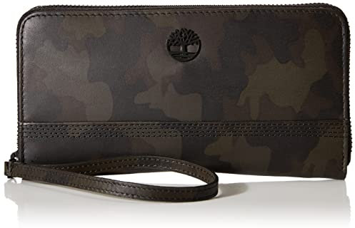 Timberland Damen Leder RFID Zip Around Wallet Clutch mit Handgelenkschlaufe, Camouflage, Einheitsgröße