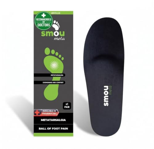 Plantillas Metatarsalgia SMOU Meta – Para Neuroma de Morton y Dolor Metatarsal – Con Almohadillas Metatarsianas, Plantilla Memory Foam – Amortiguación y Comodidad - Hombre y Mujer - Uso Diario