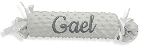 variouss Cojin Espuma Antivuelco Personalizado para bebé Recien Nacido, Personalizado con su Nombre Bordado. (Gris) …