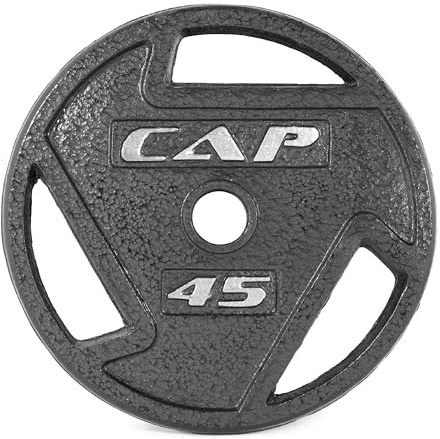 CAP Barbell 45 LB Cast Iron Olympic 2-Inch Grip Weight Plate – Single | Black