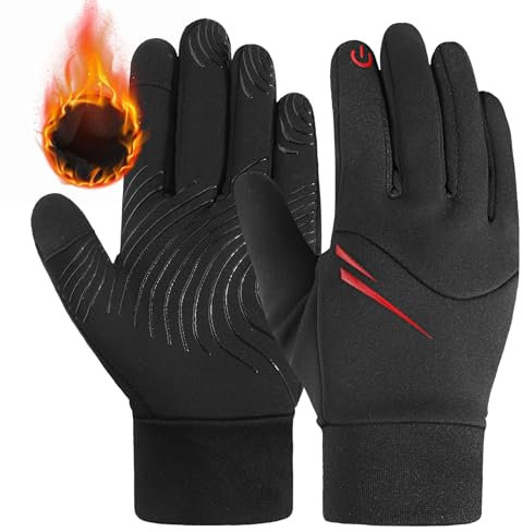 AYPOW Guantes Invierno para Niños y Niñas, Forro Polar Térmico Prueba Viento Guantes Deporte al Aire Libre,Impermeables Antideslizantes Pantalla Táctil Guantes Ciclismo Correr Esquí Bici, 4-12años（XL）