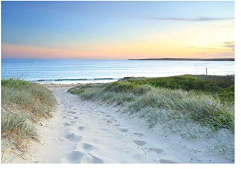 WallArena - Vlies Fototapete Strand Meer 3D Effekt Dünen Nordsee Natur 416x254 cm - Fototapeten - Tapeten - für Wohnzimmer Schlafzimmer - Vliestapete Wandtapete Tapete 3D Effekt- inkl. Kleister