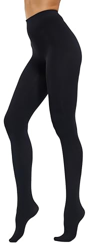 HeyUU - Medias de colores semiopacas para mujer, 80 DEN, medias de compresión de microfibra, Negro , XXL/3XL