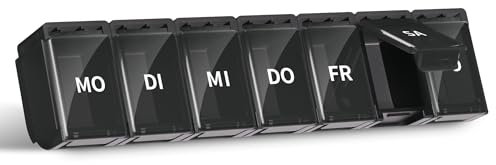 Opret Tablettenbox 7 Tage Deutsch, Pillendose 7 Tage Regenbogen Tablettendose 7 Tage Pillenbox 7 Tage Tabletten Organizer Tabletten Wochenbox Medikamentenbox 7 Tage