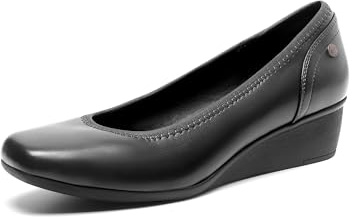 DREAM PAIRS Zapatos de Tacón con Cuña Alto Clásicos Mujer Zapatillas con Tacón Zapatos de Salón PU,Size 40,Negro-PU,SDPU2418W