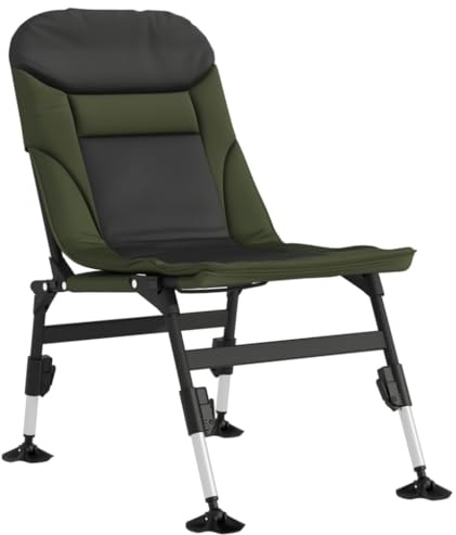 vidaXL Chaise de pêche avec Pieds à Boue réglables Pliable Vert