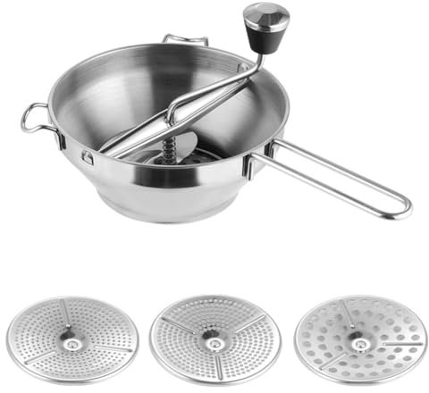 Yjijaiifd Steel Vegetable Fruits Grinder Tool Puree Maker Silver Pressing Mashing for Pumpkin,Food Mill