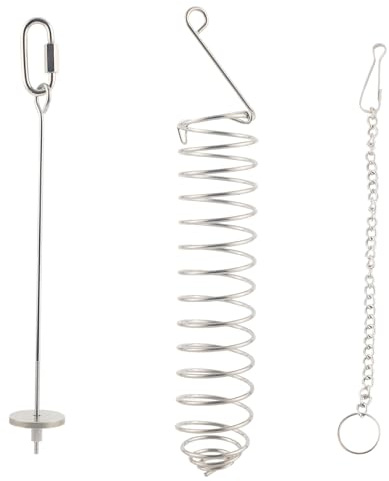 Gosknor 2 Pz Giocattoli per la Ricerca del Cibo Ratti, Acciaio Inox a Spirale Lunghi con Catena Appenderli Arricchimento e Annusamento Portafrutta e Verdura per Porcellini d'India Criceti