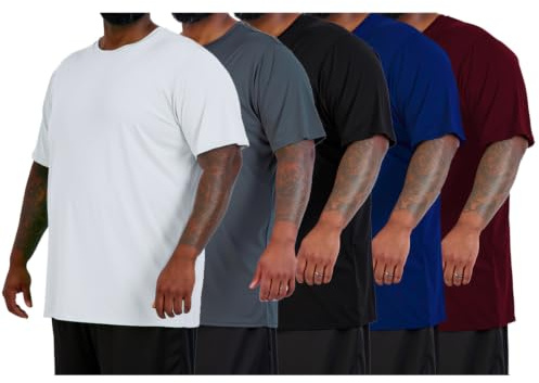 5 Pack T-Shirts Homme Sport Homme Manche Courte Séchage Rapide Respirant Baselayer Haut Running Fitness Gym