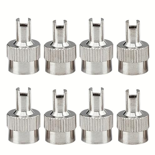 Snorvixre Lot de 8 capuchons de pneus en laiton - Design anti-fuite - Rouille et se dévissent facilement - Pour valves de voiture