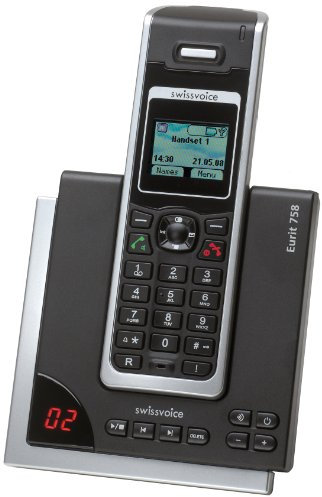 Swissvoice Eurit 758 Schnurloses ISDN-Telefon (DECT) mit optischer Anrufsignalisierung und Anrufbeantworter im FullEco-Mode