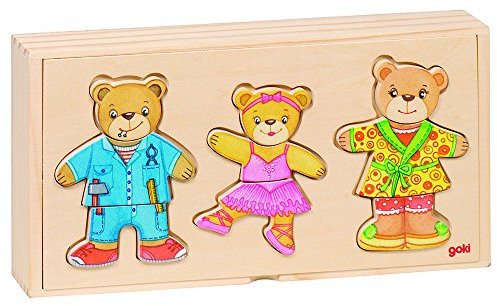 Goki 57811 - Anziehpuppenpuzzle - Bärenfamilie - Basic