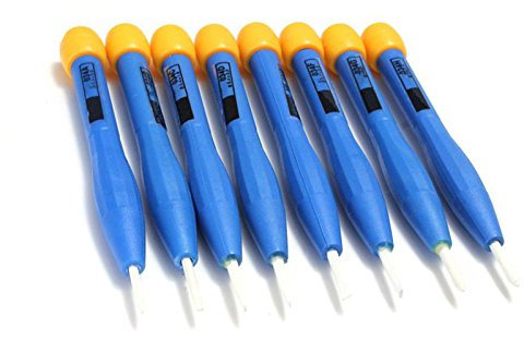 Tournevis de réglage de fréquence, plastique antistatique, tête plate et cruciforme en céramique, bleu, lot de 8