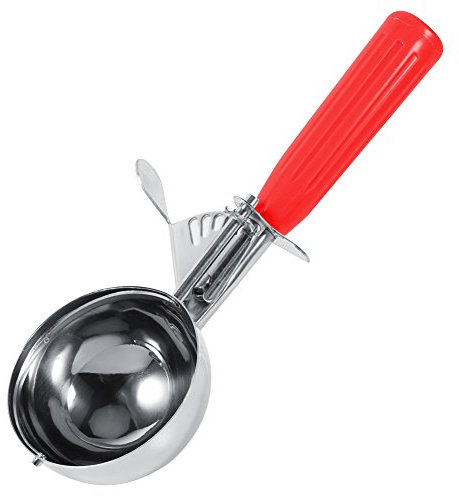 in Acciaio Inox Frutta Torta Dessert Cucchiaio Gelato Cookie Melone Morbido Silicone Antiscivolo Trigger Release Paletta lavastoviglie Utensili Accessori 5.2CM