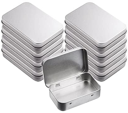 Spldsun 8 Piezas de Metálicos Rectangulares de Latas, Mini Caja De Metal Portátil, Latas de Bisagra Rectangular Contenedor, para Caja de Almacenamiento Hogar, Almacenamiento de Artículos Pequeños