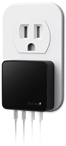 Nekmit USB C Charger, Fast Thin Flat 52W 4-Port Wall Charger with Two 20W Power Delivery and 2 USB Port for iPhone 14/14 Pro/14 Pro Max, Galaxy, Pixel, iPad Pro, AirPods Pro and More, Upgraded
