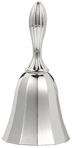 Alnicov Handglocke,Rufglocke Hochzeitsglocke Abendessenglocke Klassenzimmerglocke (Mattsilber)