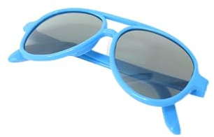 Kizrr Kids/Childrens Size - Glossy Sky Blue Pilot Aviation Retro Classic Sunglasses! Boys Girls Unisex [30% less plastic]