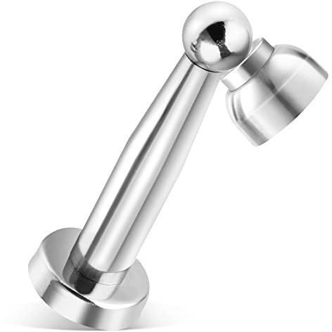 TOKPLNU Magnetic Door Stop, 150mm/6 inch Long Magnetic Door Stopper, Heavy Duty Stainless Steel Soft Catch Magnetic Door Holder Wall Floor Mounted Tall Outdoor Doorstop, Keep Door Open,1 Pack